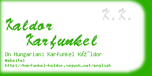 kaldor karfunkel business card